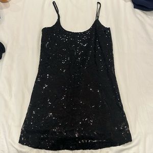 Black sequined mini dress